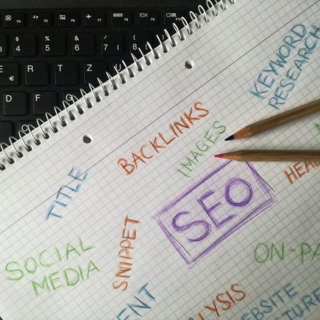 Notedpad with a pencil. There is writing on the notepad relating to SEO, social media and other digital marketing facets.