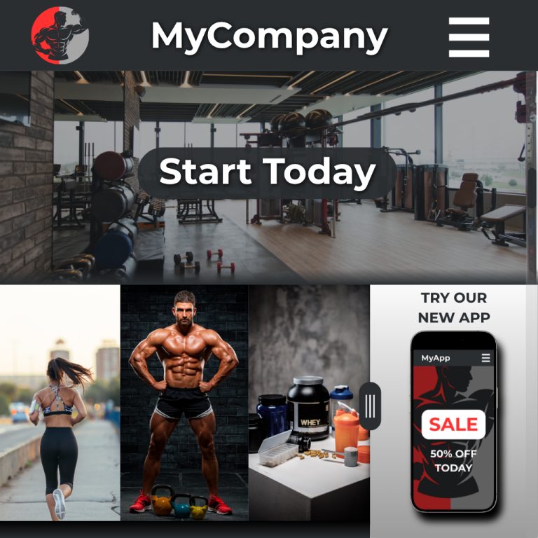 A Mockup of a website home page for MyCompany