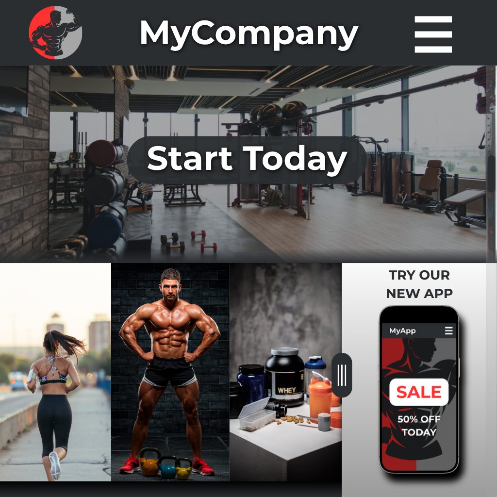 A Mockup of a website home page for MyCompany