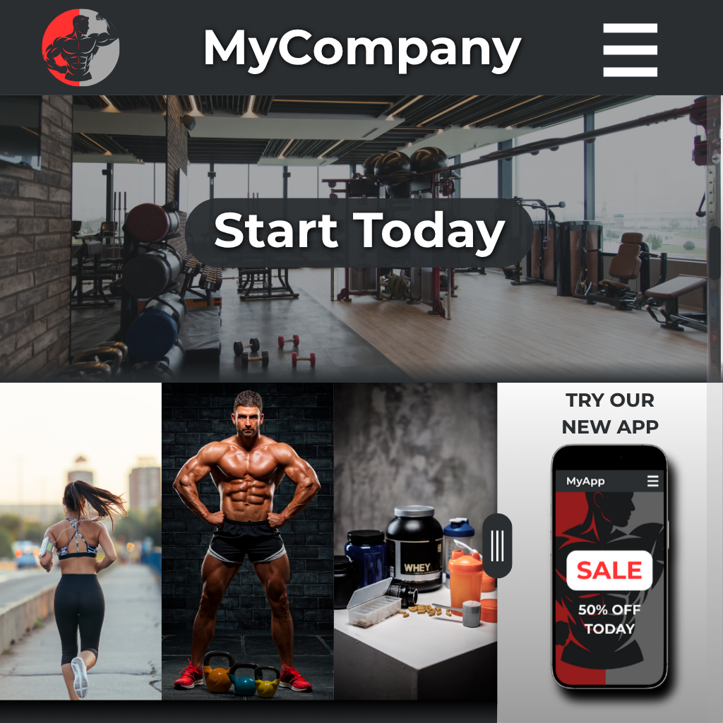 A graphic design of a mockup website