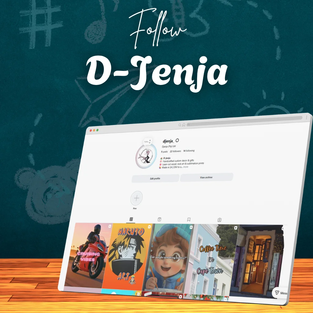 Follow D-Jenja - Custom Handcrafted Wood Designs