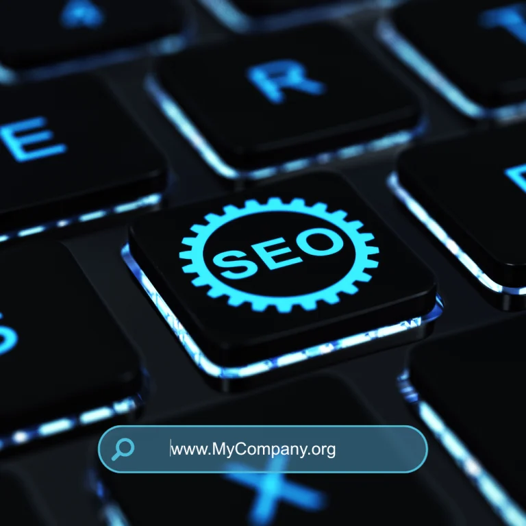 A keyboard button with the words "SEO" on it